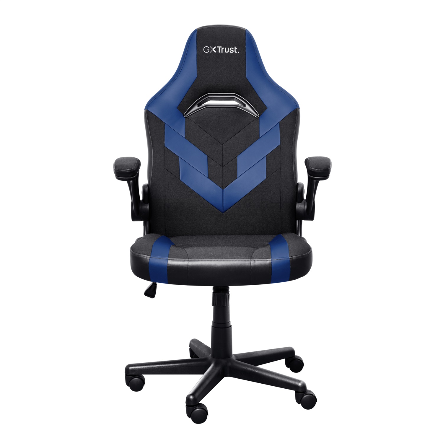 Trust GXT 703B RIYE Sedia per Gaming Universale Nero/Blu, Portata Massima 140 kg, Braccioli Regolabili