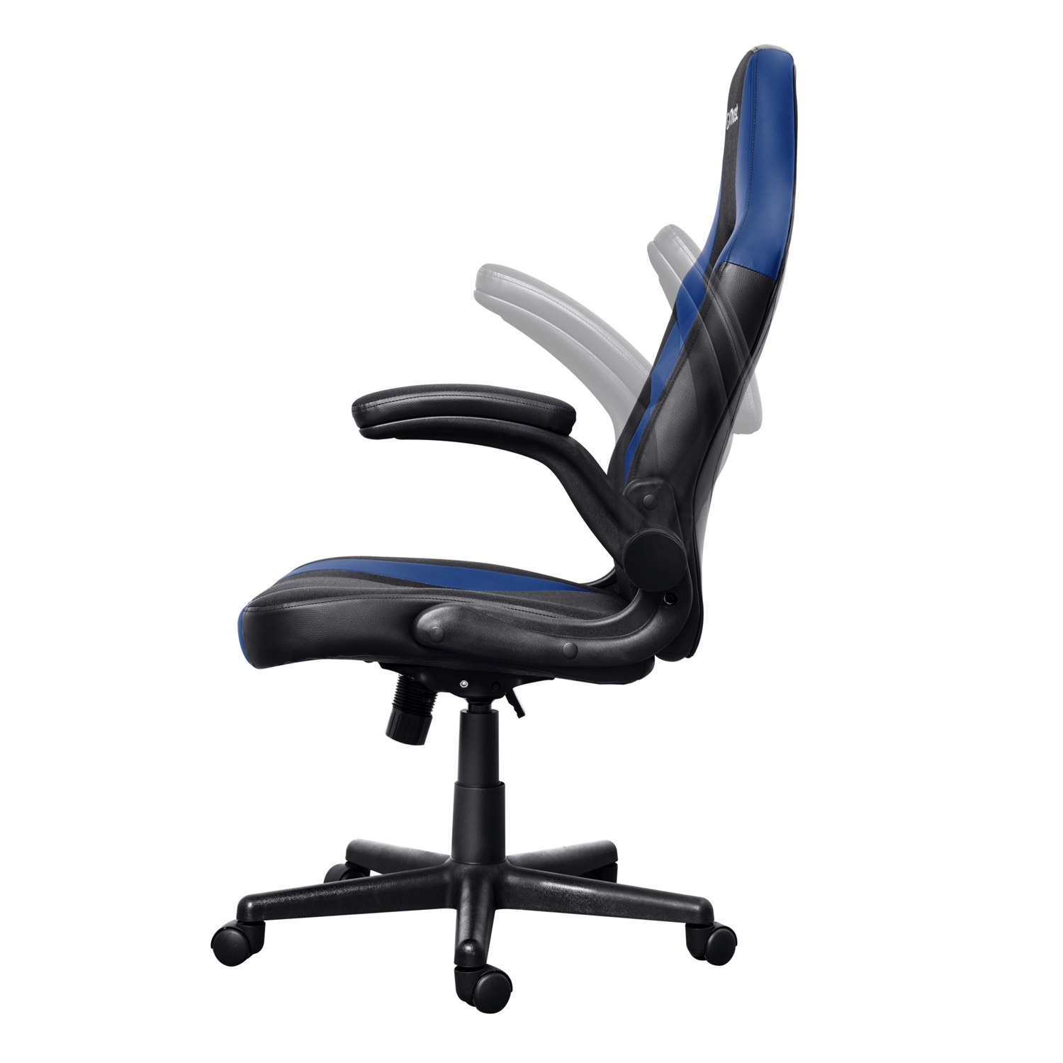 Trust GXT 703B RIYE Sedia per Gaming Universale Nero/Blu, Portata Massima 140 kg, Braccioli Regolabili