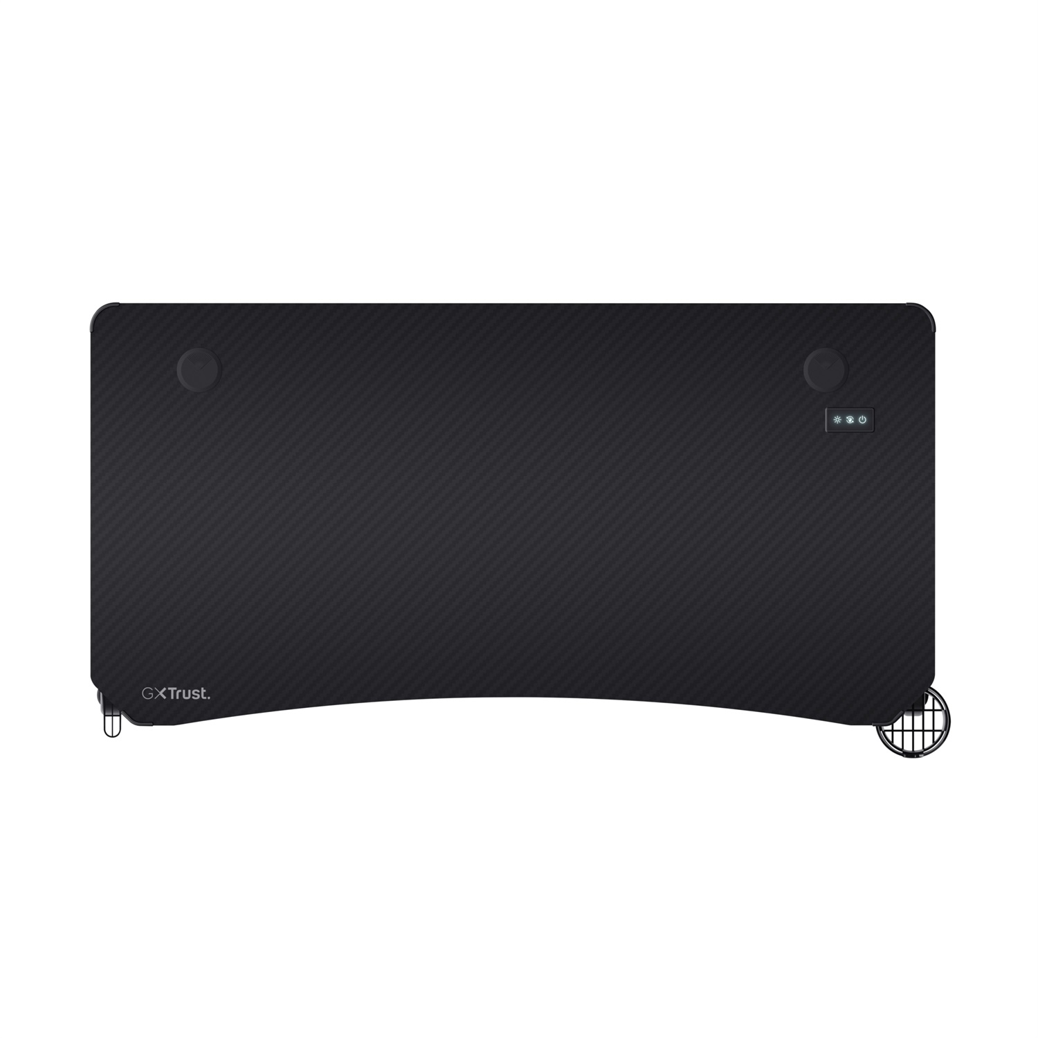 Trust GXT 709 Luminus Scrivania Gaming LED RGB 120x60cm con 10 Modalità Colore, Alimentazione USB, Supporto per Cuffia e Portabicchiere - Nero