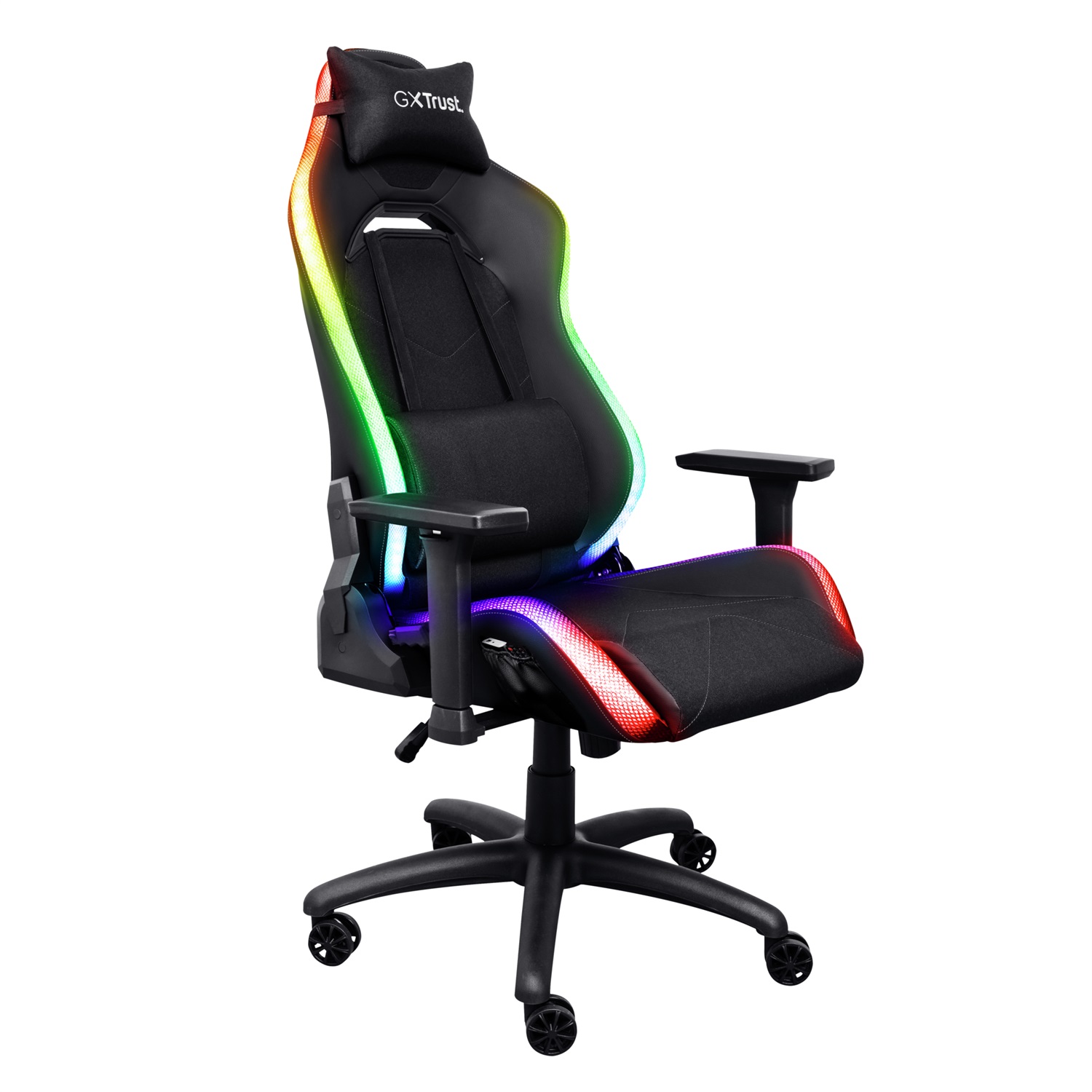 Trust GXT 719 Ruya Sedia da Gaming RGB per PC, Seduta Imbottita in Ecopelle, Schienale Regolabile, 150 kg, Illuminazione RGB con Telecomando