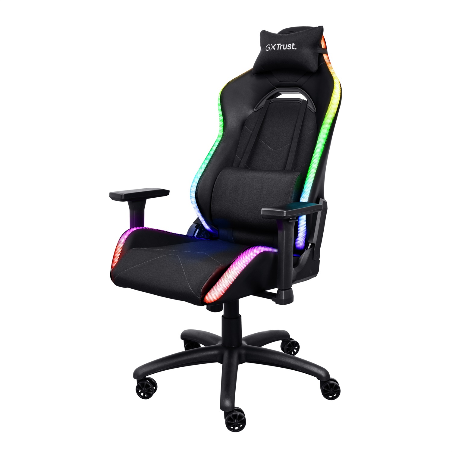 Trust GXT 719 Ruya Sedia da Gaming RGB per PC, Seduta Imbottita in Ecopelle, Schienale Regolabile, 150 kg, Illuminazione RGB con Telecomando