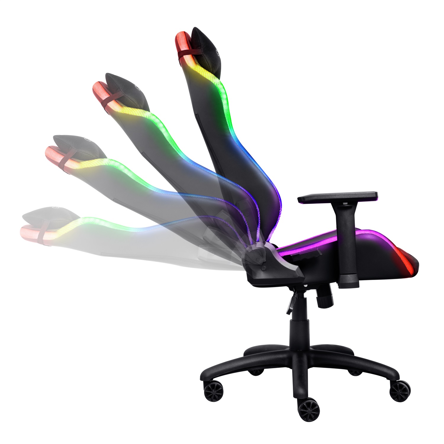 Trust GXT 719 Ruya Sedia da Gaming RGB per PC, Seduta Imbottita in Ecopelle, Schienale Regolabile, 150 kg, Illuminazione RGB con Telecomando