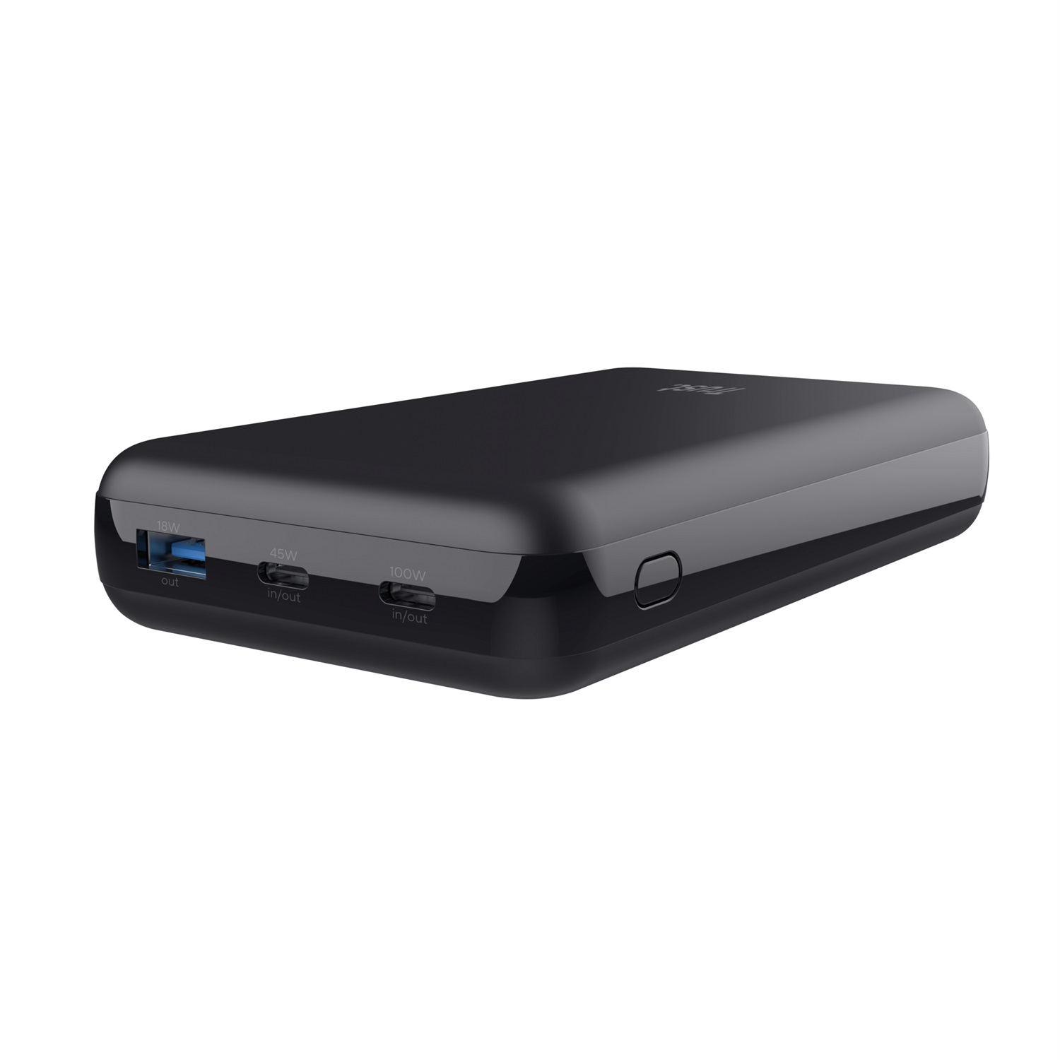 Trust Laro Power Bank 100W - Ricarica Rapida per Laptop, 20000mAh, 2x USB-C, 1x USB-A, Design Sostenibile in Nero