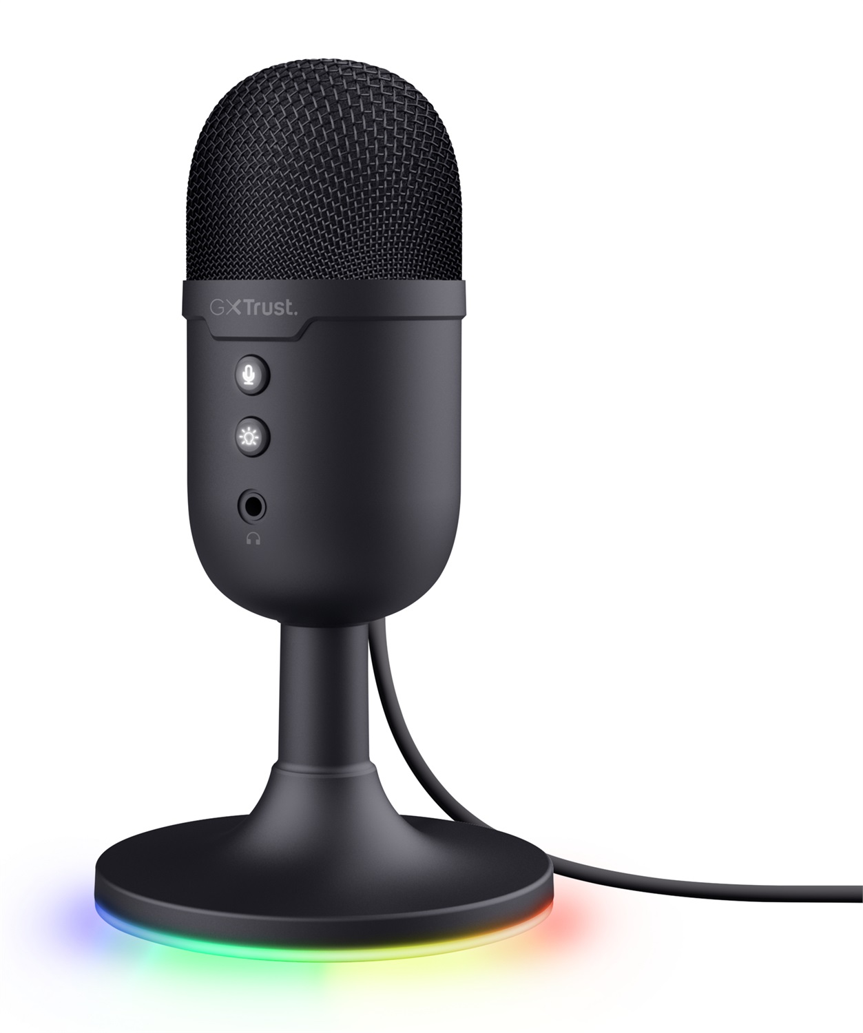 Trust GXT 234P Yunix Nero Microfono da Tavolo USB Unidirezionale RGB per Gaming e Streaming