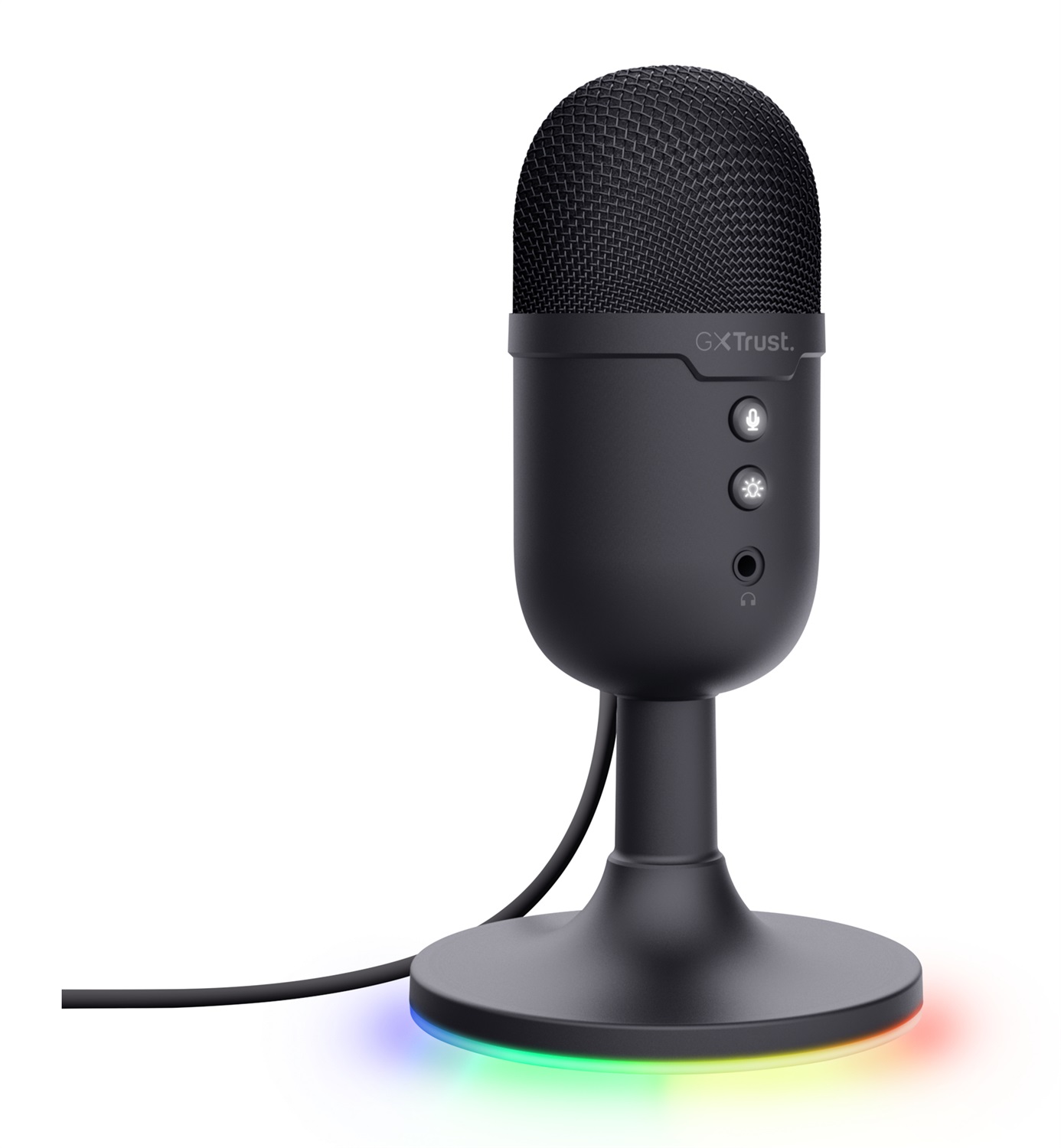 Trust GXT 234P Yunix Nero Microfono da Tavolo USB Unidirezionale RGB per Gaming e Streaming