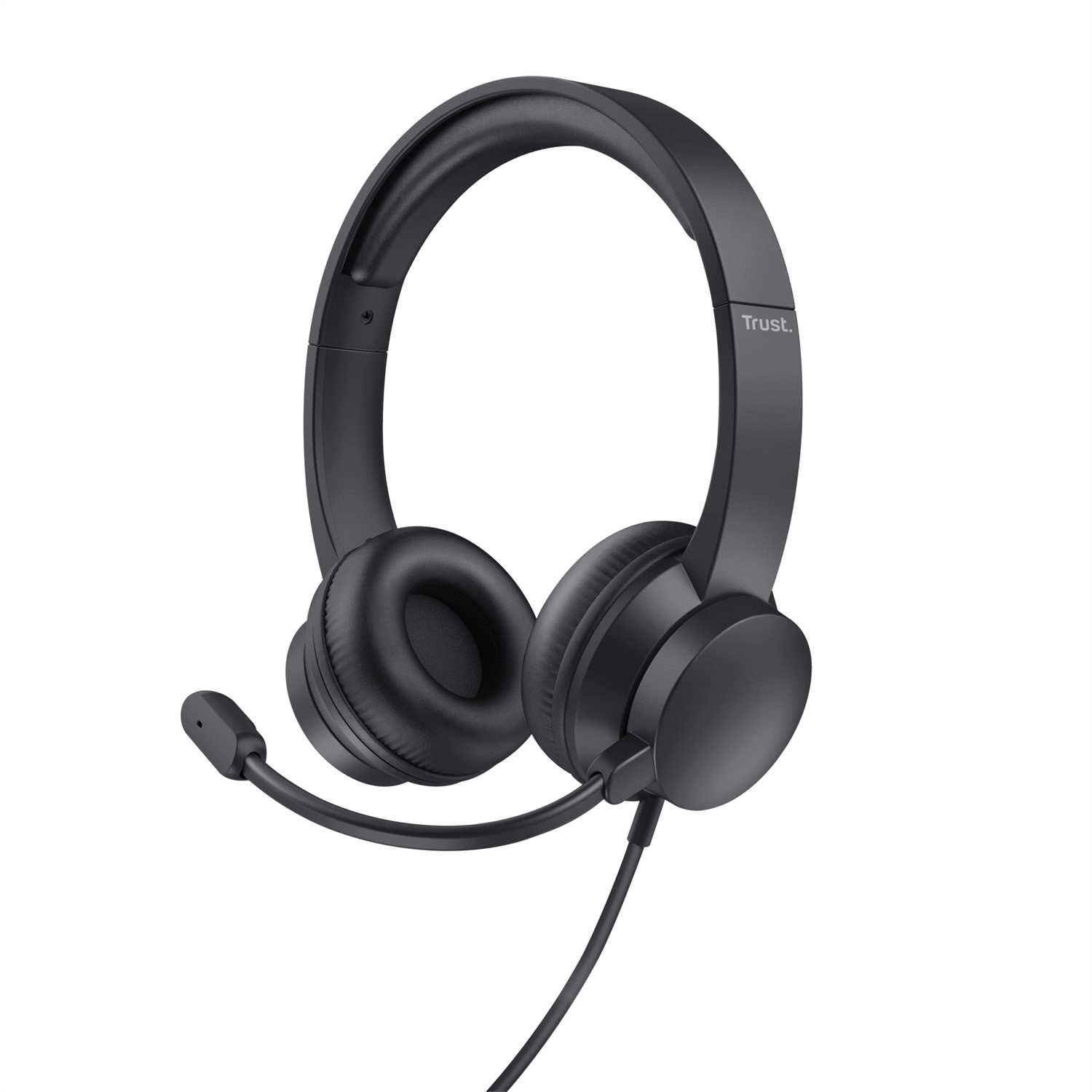 Trust HS-201 Cuffie Cablato On-Ear con Microfono USB - Nero, 1,8 m, Leggere e Confortevoli