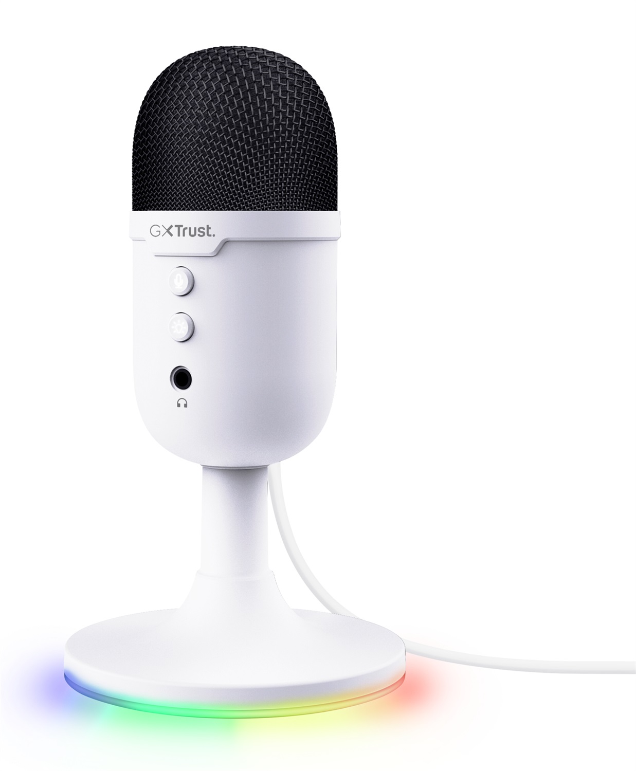 Trust GXT 234W Yunix Bianco Microfono da Tavolo USB per Gaming e Streaming
