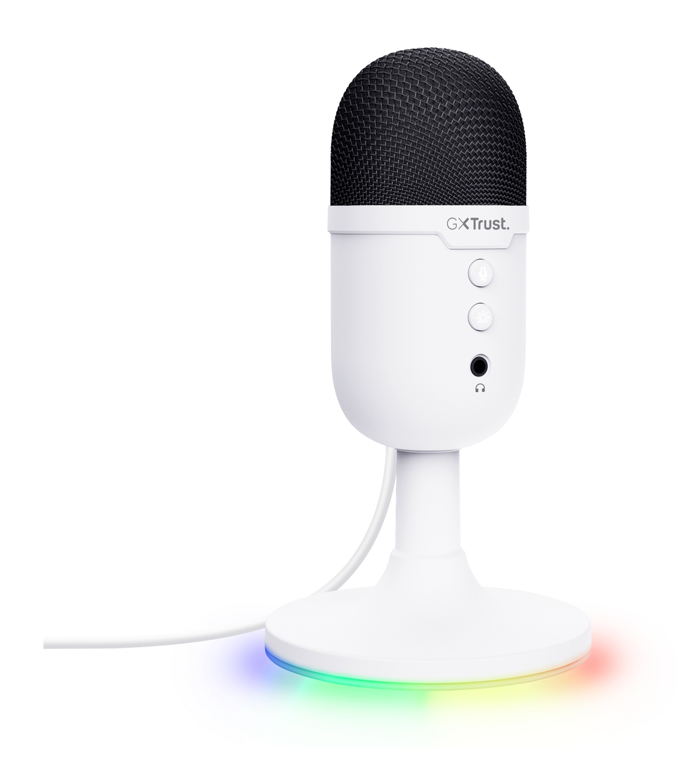 Trust GXT 234W Yunix Bianco Microfono da Tavolo USB per Gaming e Streaming