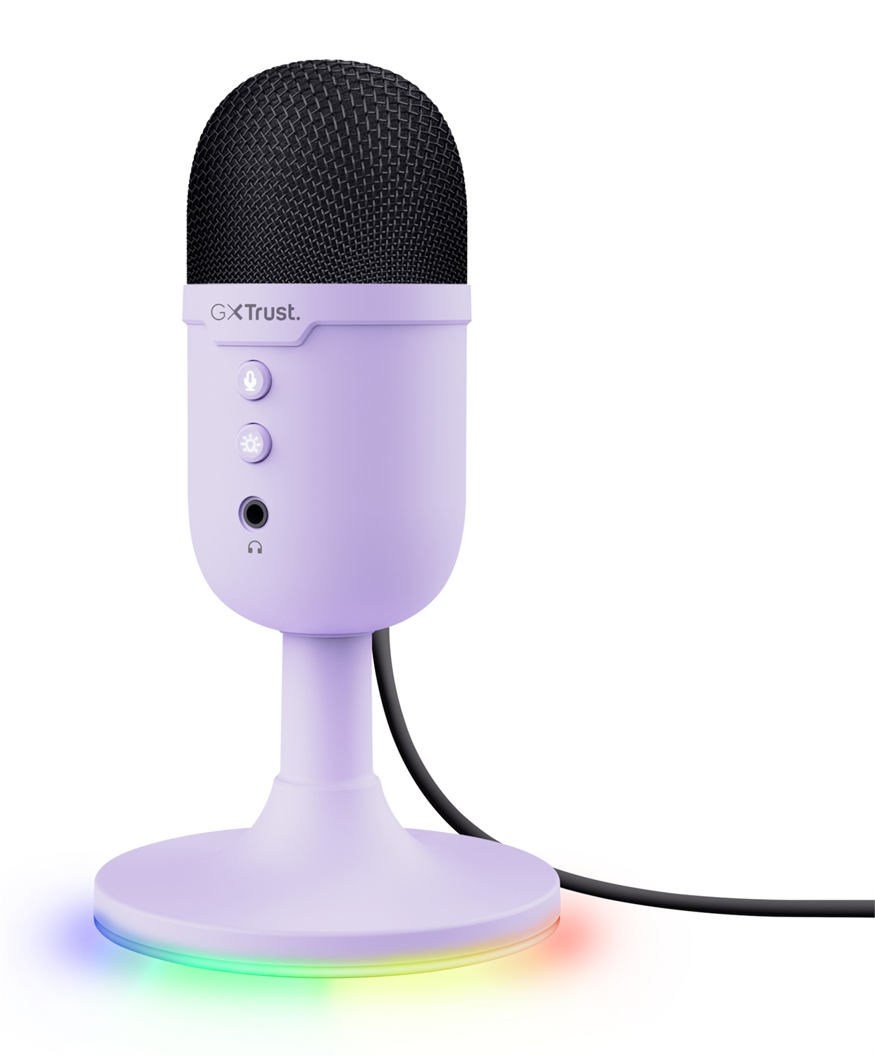 Trust GXT 234P Yunix Microfono da Tavolo USB Compatto Viola per Gaming e Streaming