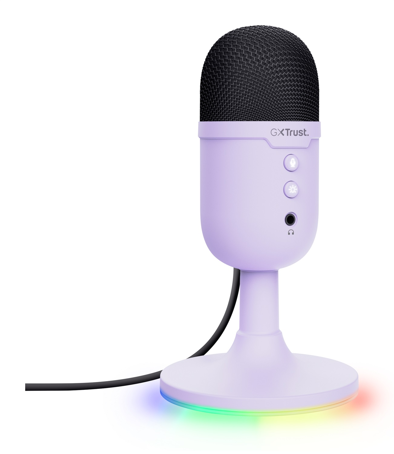 Trust GXT 234P Yunix Microfono da Tavolo USB Compatto Viola per Gaming e Streaming