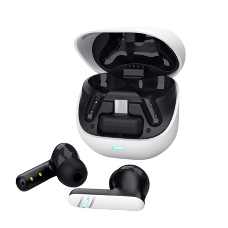 Trust GXT 409 Oxxie Auricolari True Wireless Stereo (TWS) Bluetooth con Ricevitore USB-C, 40 Ore di Autonomia, 4 Microfoni ENC, Bassa Latenza, Bianco