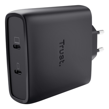 Trust Maxo Caricabatteria GaN 100W a 2 Porte USB-C - Ricarica Rapida per Dispositivi