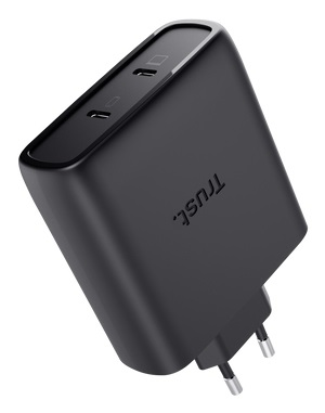 Trust Maxo Caricabatteria GaN 100W a 2 Porte USB-C - Ricarica Rapida per Dispositivi