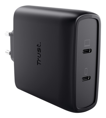Trust Maxo Caricabatteria GaN 100W a 2 Porte USB-C - Ricarica Rapida per Dispositivi
