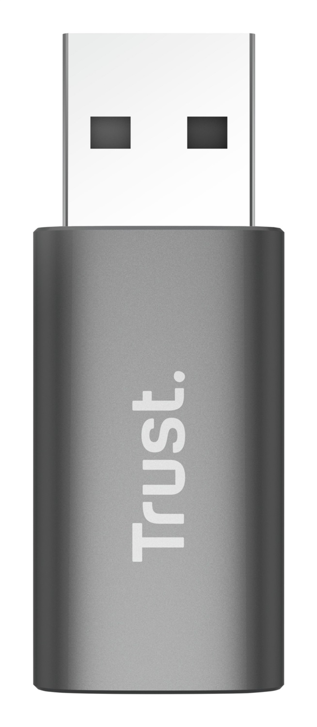 Trust Calyx Adattatore USB-A a USB-C - Confezione da 2, Grigio/Nero