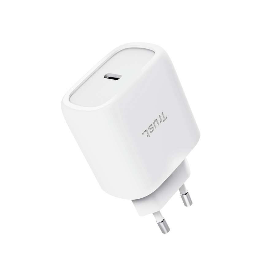 TRUST Caricatore GaN 45W USB-C Bianco per dispositivi Apple - Compatto e leggero