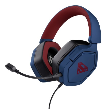 Trust GXT492SM Carus Cuffie da Gaming Over-Ear Cablate con Microfono e LED - Design Superman