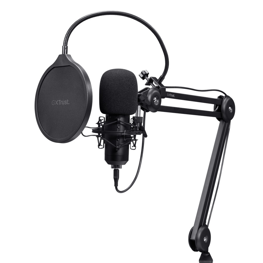 GXTrust Emita II Microfono USB con Braccio Regolabile, Filtro Pop, Pattern Cardioide 192 kHz/24 bit per Gaming, Podcast e Streaming
