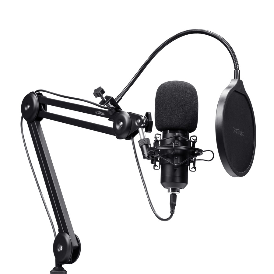 GXTrust Emita II Microfono USB con Braccio Regolabile, Filtro Pop, Pattern Cardioide 192 kHz/24 bit per Gaming, Podcast e Streaming