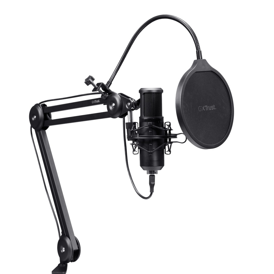 GXTrust Emita II Microfono USB con Braccio Regolabile, Filtro Pop, Pattern Cardioide 192 kHz/24 bit per Gaming, Podcast e Streaming