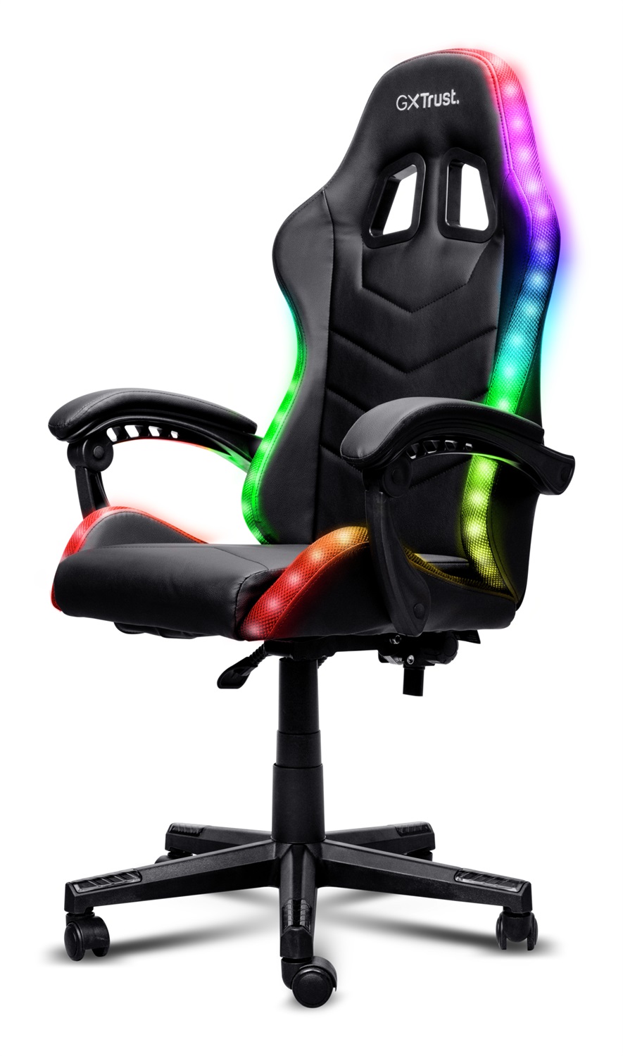Trust GXT704 Roniq Sedia da Gaming RGB Imbottita per PC - Regolabile, Reclinabile, Nero