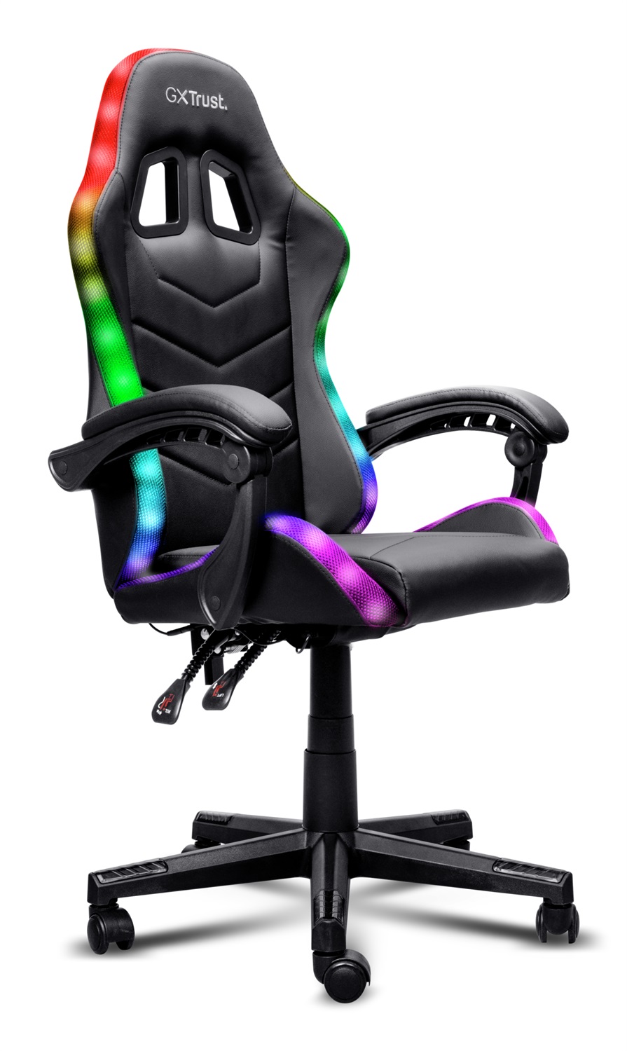 Trust GXT704 Roniq Sedia da Gaming RGB Imbottita per PC - Regolabile, Reclinabile, Nero