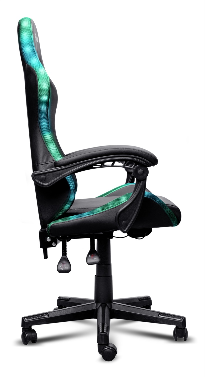 Trust GXT704 Roniq Sedia da Gaming RGB Imbottita per PC - Regolabile, Reclinabile, Nero