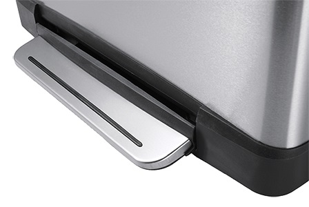 EKO E-Cube Pattumiera a Pedale 40L in Acciaio Inox Rettangolare con Sistema Ammortizzatore e Rivestimento Anti-Impronta