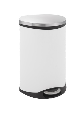 EKO - Europe Shell Step Bin 22+22L 44 L Rotondo Acciaio inox Acciaio inox, Bianco