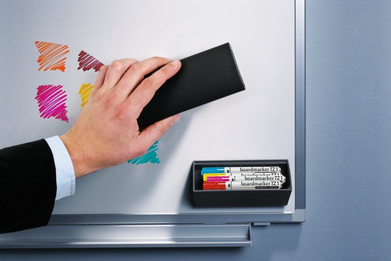 Legamaster 7-122500 Porta Marcatori e Cancellino Magnetico - Colore Antracite, Sistema Due in Uno