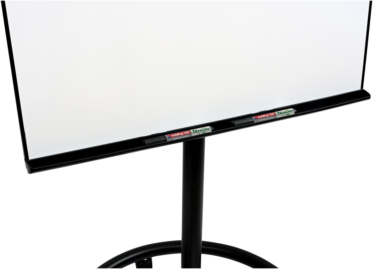 Legamaster Lavagna a Fogli SKETCH PRO - Acciaio Verniciato, Base Rotonda con Rotelle, 2 Blocchi di Carta Riciclata da 50 Fogli