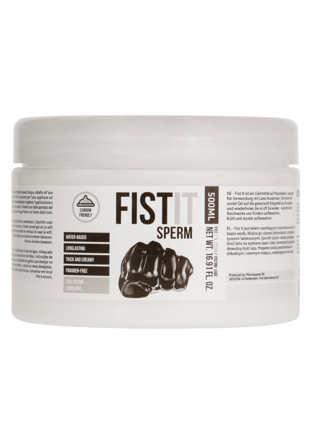 Shots Fist It Lubrificante Seme 500 ml - A base d'acqua, inodore, adatto per preservativi e giocattoli sessuali