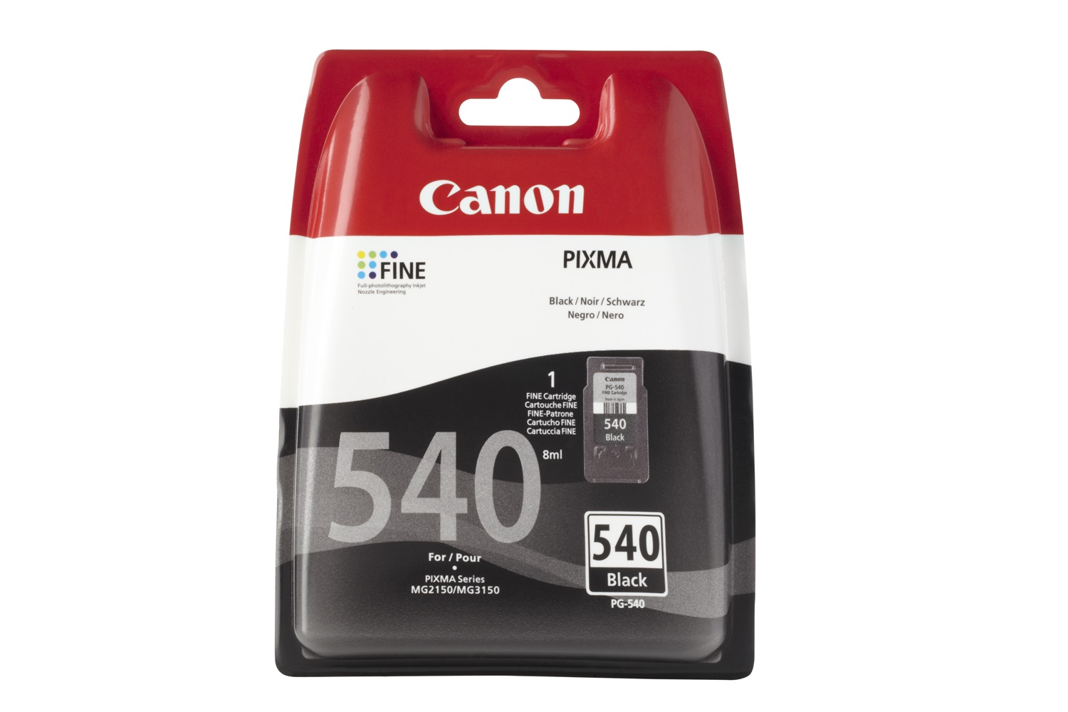 Canon PG-540 Cartuccia d'Inchiostro Originale Nero - Resa Standard, 8ml, ~180 Pagine, Compatibile con Canon Pixma MG2150, MG3150, MX375 e altri