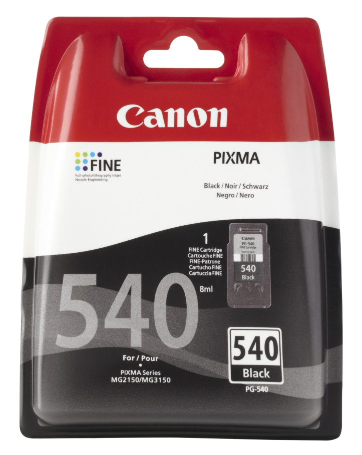 Canon PG-540 Cartuccia d'Inchiostro Originale Nero - 180 Pagine, 8ml, Compatibile con Canon Pixma MG e MX
