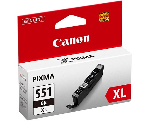 Canon CLI-551XL BK Cartuccia d'Inchiostro Originale Nero per Foto, Resa Elevata (XL), Capacità 11ml, Compatibile con Canon Pixma IP 7250, MG 5450, MG 6350