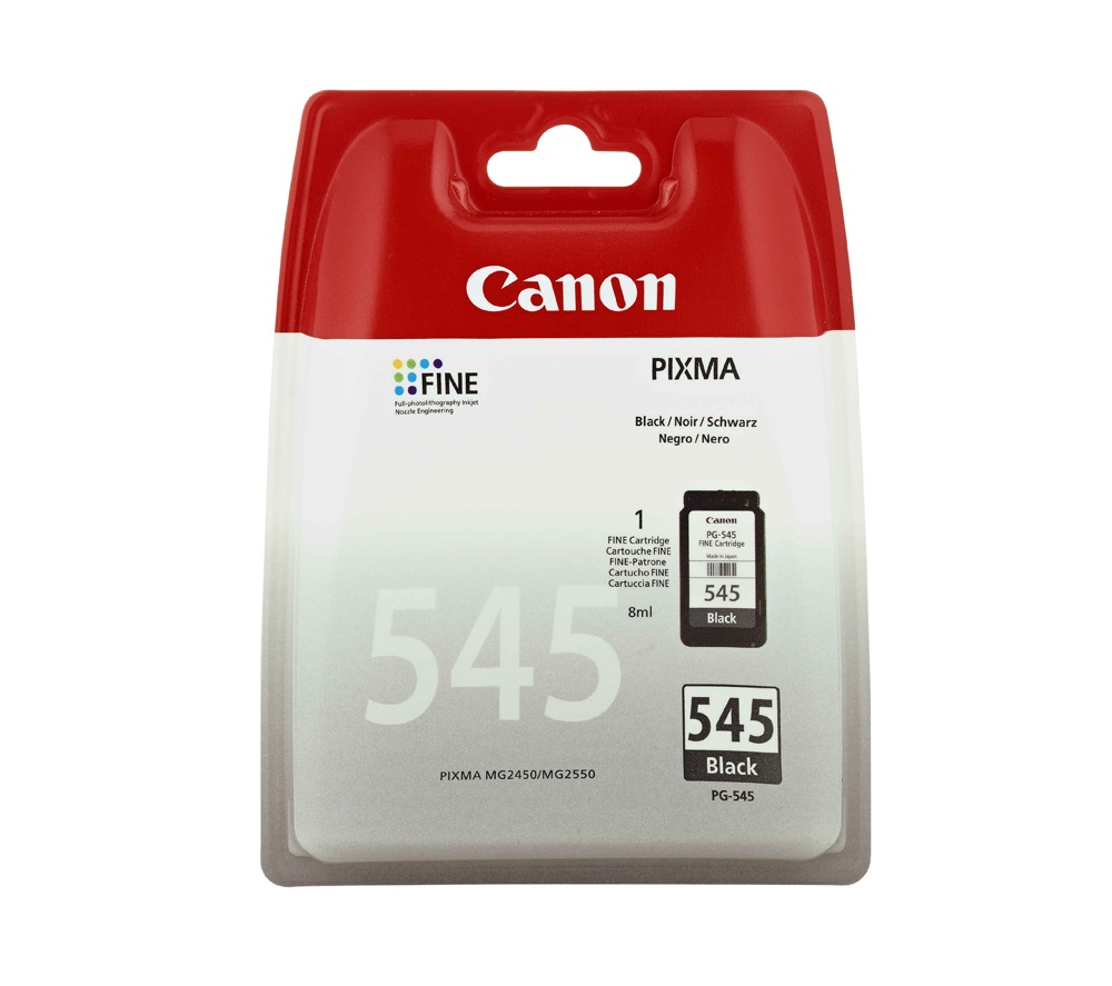 Canon PG-545 Cartuccia d'Inchiostro Originale Nero - 8 ml, Fino a 180 Pagine, Compatibile con Canon Pixma
