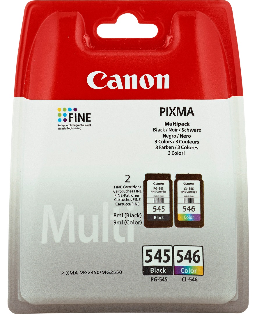 Canon PG-545/CL-546 Multipack Cartuccia d'Inchiostro Originale - Nero, Ciano, Magenta, Giallo - 8 ml per Cartuccia