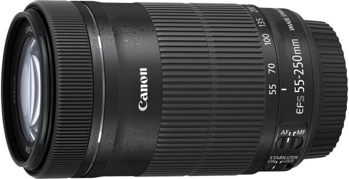 Canon EF-S 55-250mm f/4-5.6 IS STM - Teleobiettivo con Paraluce e Panno per Obiettivo