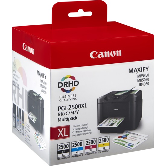 Canon PGI-2500XL Cartuccia d'Inchiostro 4 pz Originale XL - Nero, Ciano, Magenta, Giallo per MAXIFY
