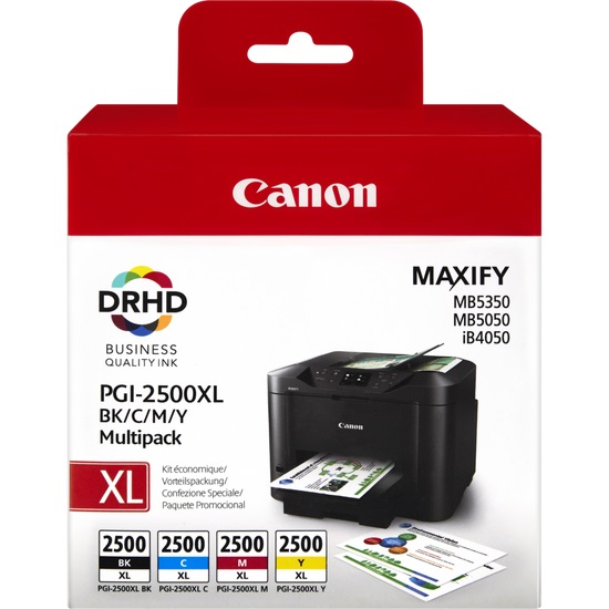 Canon PGI-2500XL Cartuccia d'Inchiostro 4 pz Originale XL - Nero, Ciano, Magenta, Giallo per MAXIFY