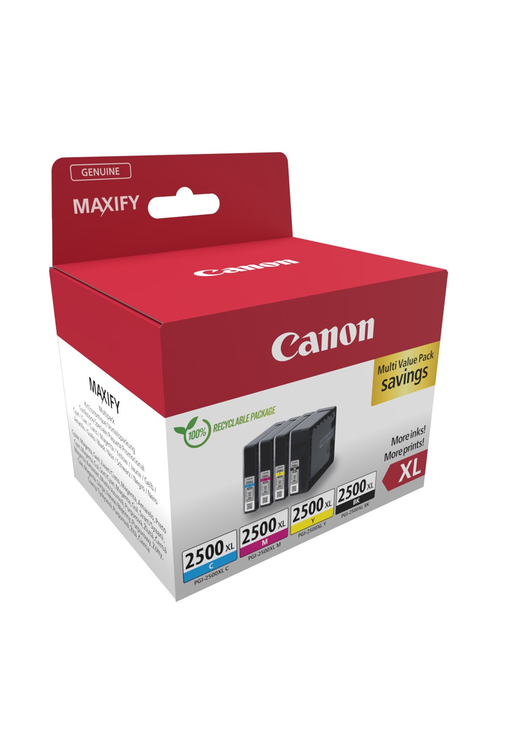Canon 9254B010 Cartuccia d'Inchiostro Multipack Resa Elevata (XL) - 4 pz Nero, Ciano, Magenta, Giallo