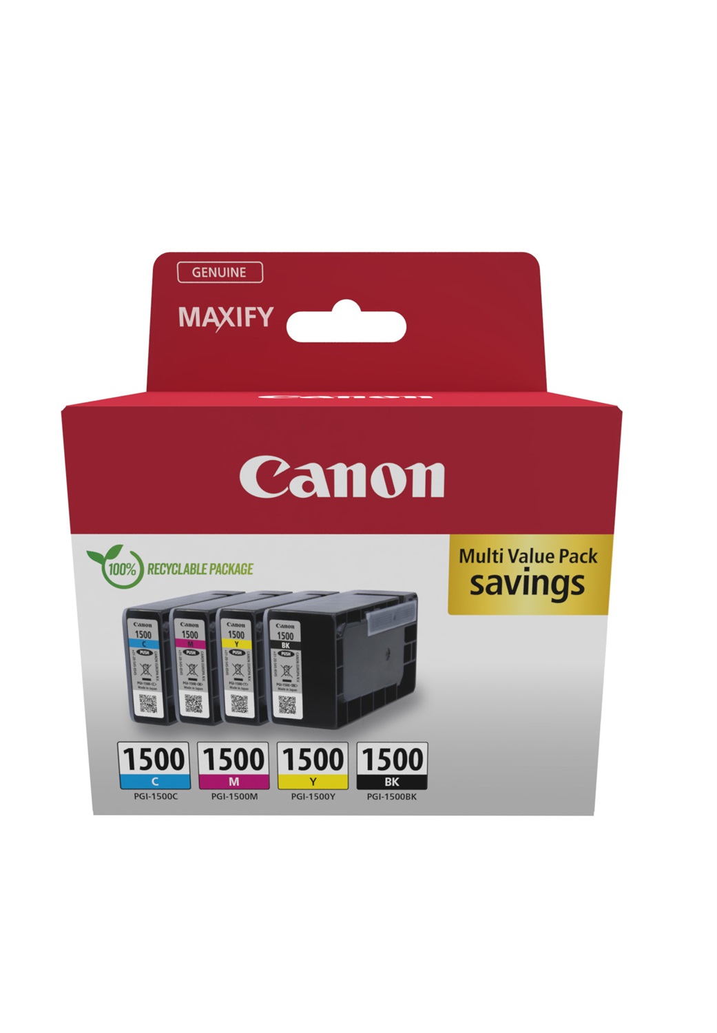 Canon 9218B006 Cartuccia d'Inchiostro Originale Multipack 4 pz - Nero, Ciano, Magenta, Giallo - Compatibile con MAXIFY