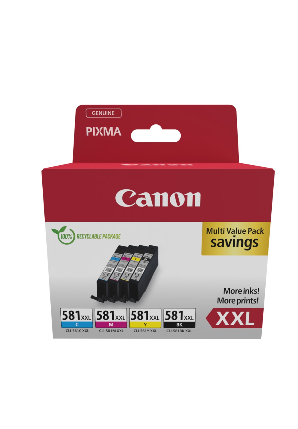 Canon CLI-581XXL Cartuccia d'Inchiostro Originale 4 pz Alta Capacità Nero, Ciano, Magenta, Giallo