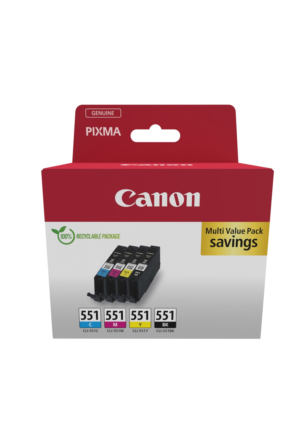 Canon CLI-551 Cartuccia d'Inchiostro Multipack 4 pz - Nero, Ciano, Magenta, Giallo