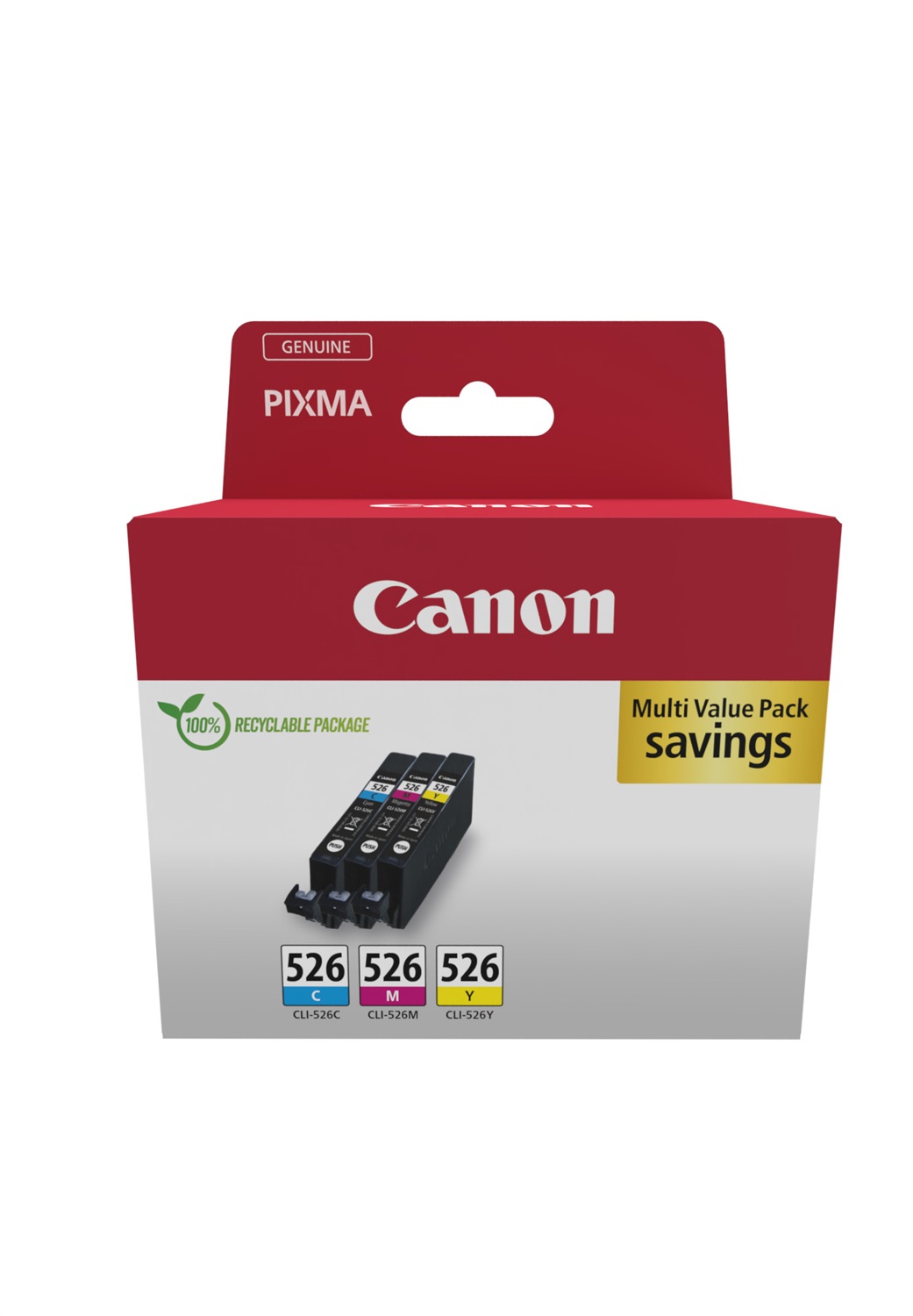 Canon CLI-526 Cartuccia d'Inchiostro Multipack 3 pz Originale Ciano, Magenta, Giallo - Codice 4541B018