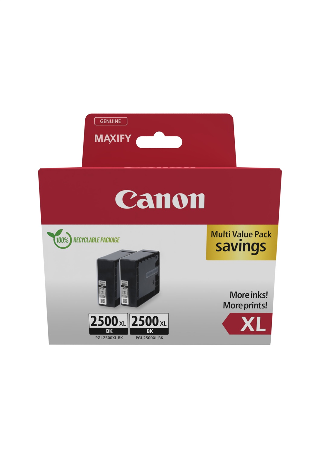 Canon PGI-2500BK XL 9254B011 Cartuccia d'Inchiostro Originale Nero Doppia Confezione 2 pz - Fino a 2500 Pagine