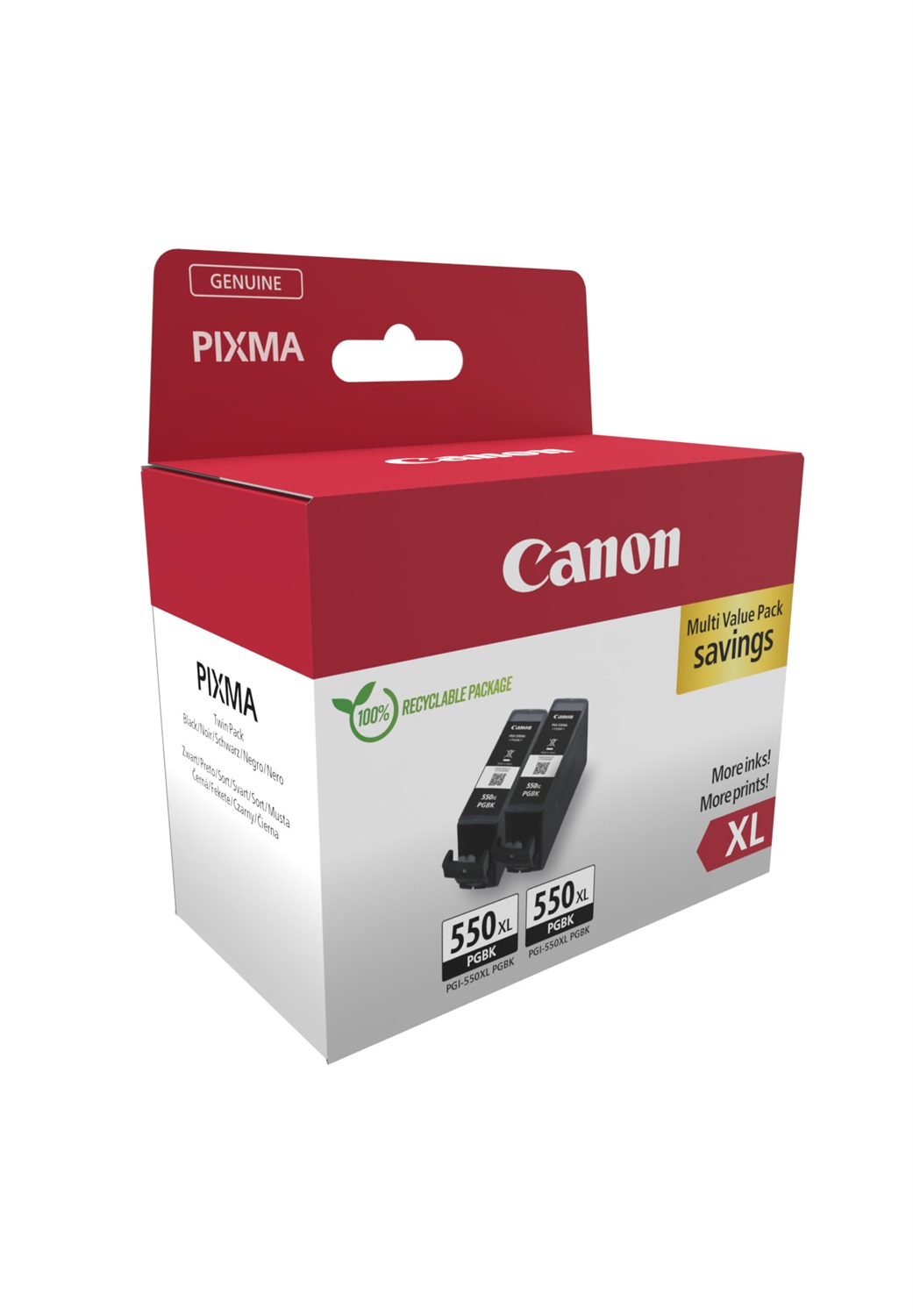 Canon 6431B010 Cartuccia d'Inchiostro Originale Nero PGI-550XL - Doppia Confezione 2 pz