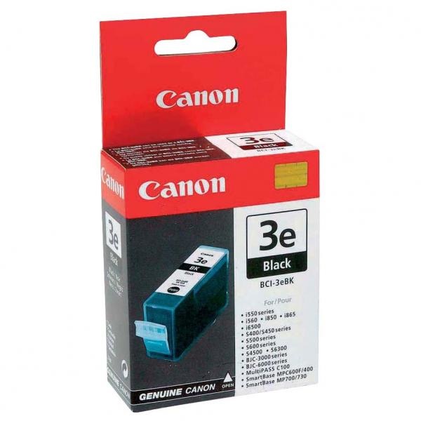Canon BCI-3EBK Cartuccia d'Inchiostro Originale Nero - 27 ml, 500 Pagine, Compatibile con Canon BJC 3000/6000, I 560/865, S 450/600