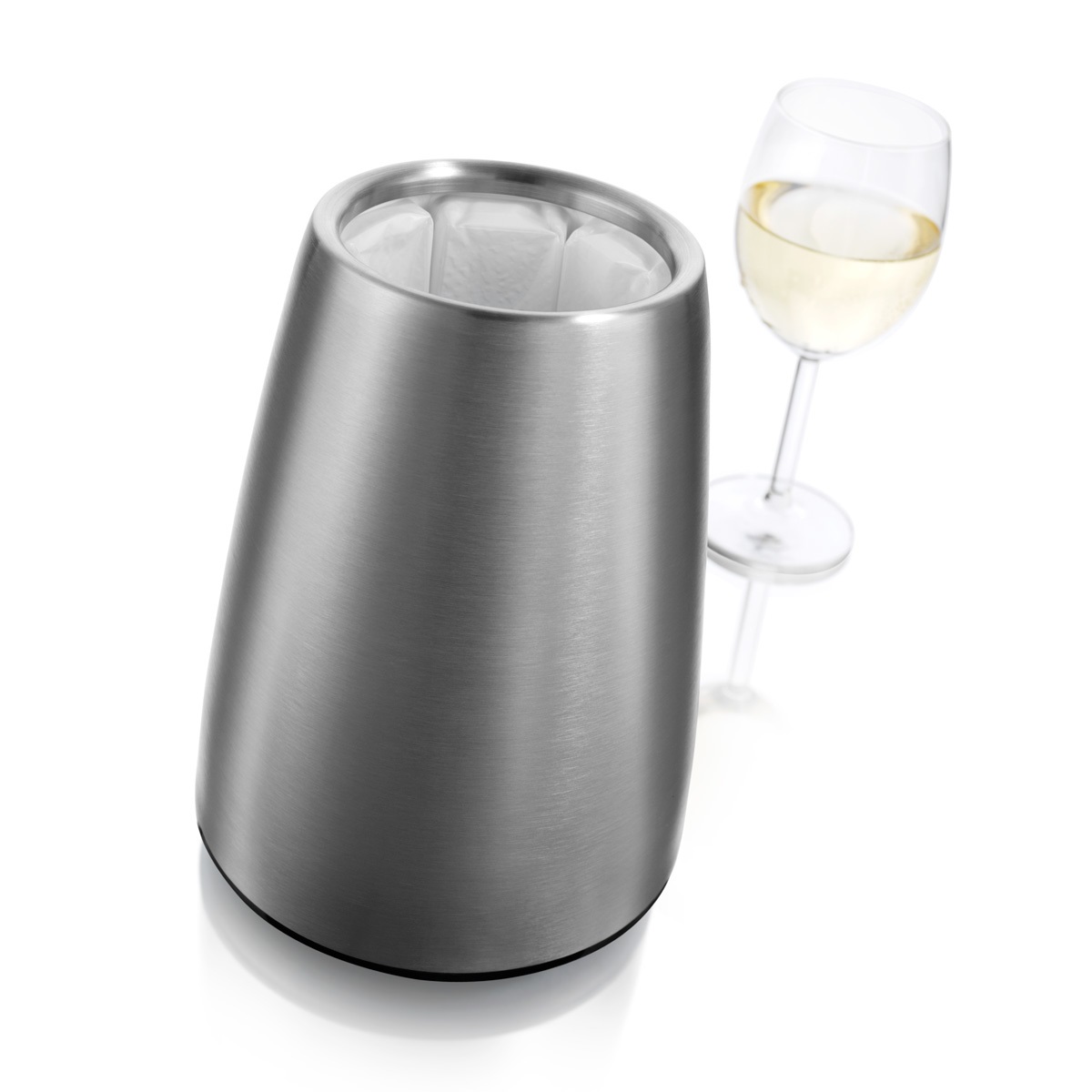 Vacu Vin Raffreddatore per Vino Elegante in Acciaio Inox - Glacette Isolante con Impacco Refrigerante per Bottiglie Standard