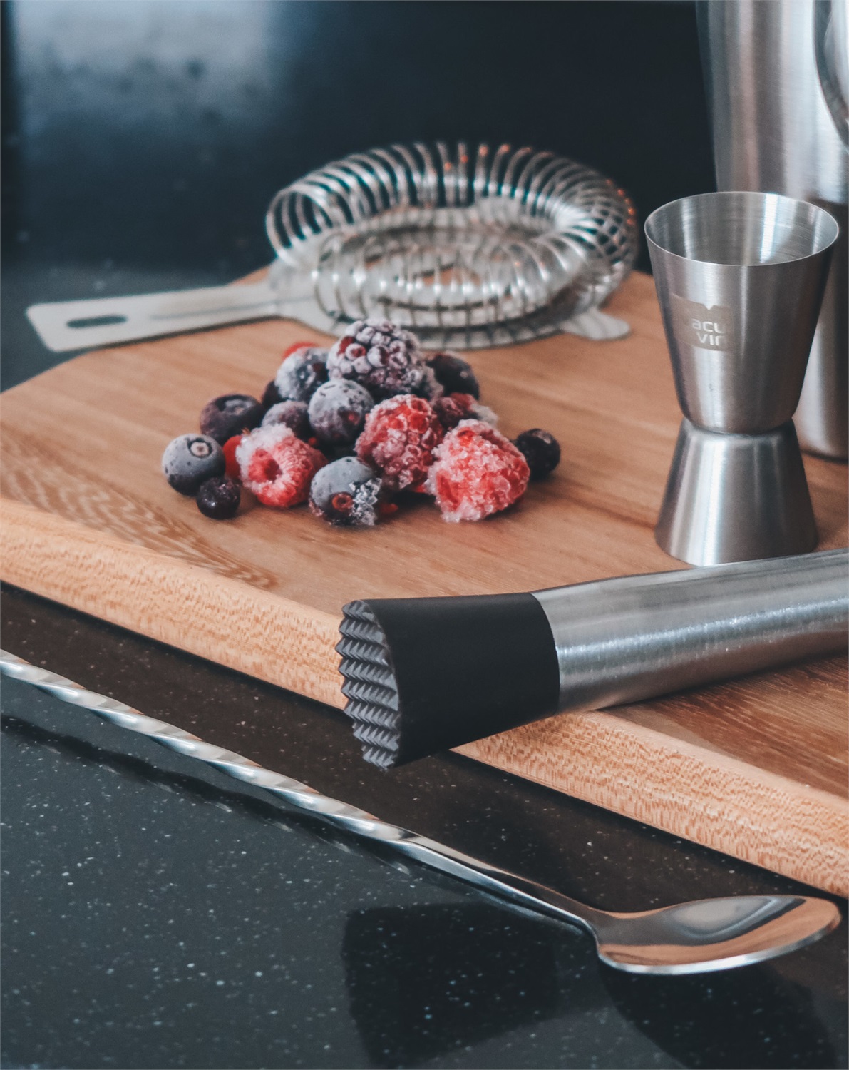 Vacu Vin Cucchiaio da Cocktail in Acciaio Inossidabile Argento - Miscelatore Barspoon 1 pz